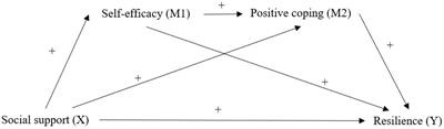 Self-efficacy and positive coping mediate the relationship between social support and resilience in patients undergoing lung cancer treatment: A cross-sectional study